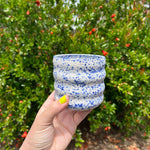 Load image into Gallery viewer, Curvy Blue Speckled Mug
