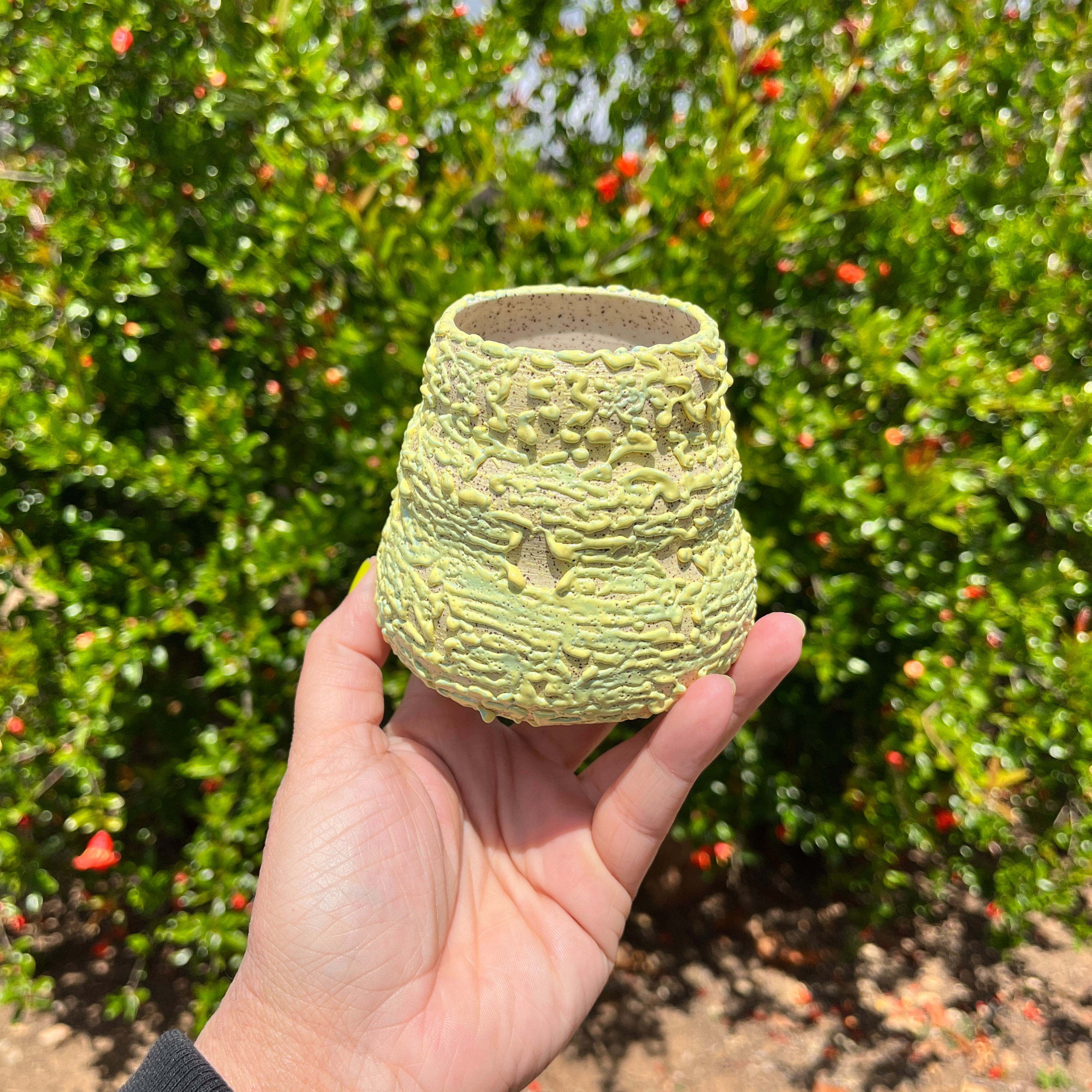 Yellow & Green Gloop Bud Vase
