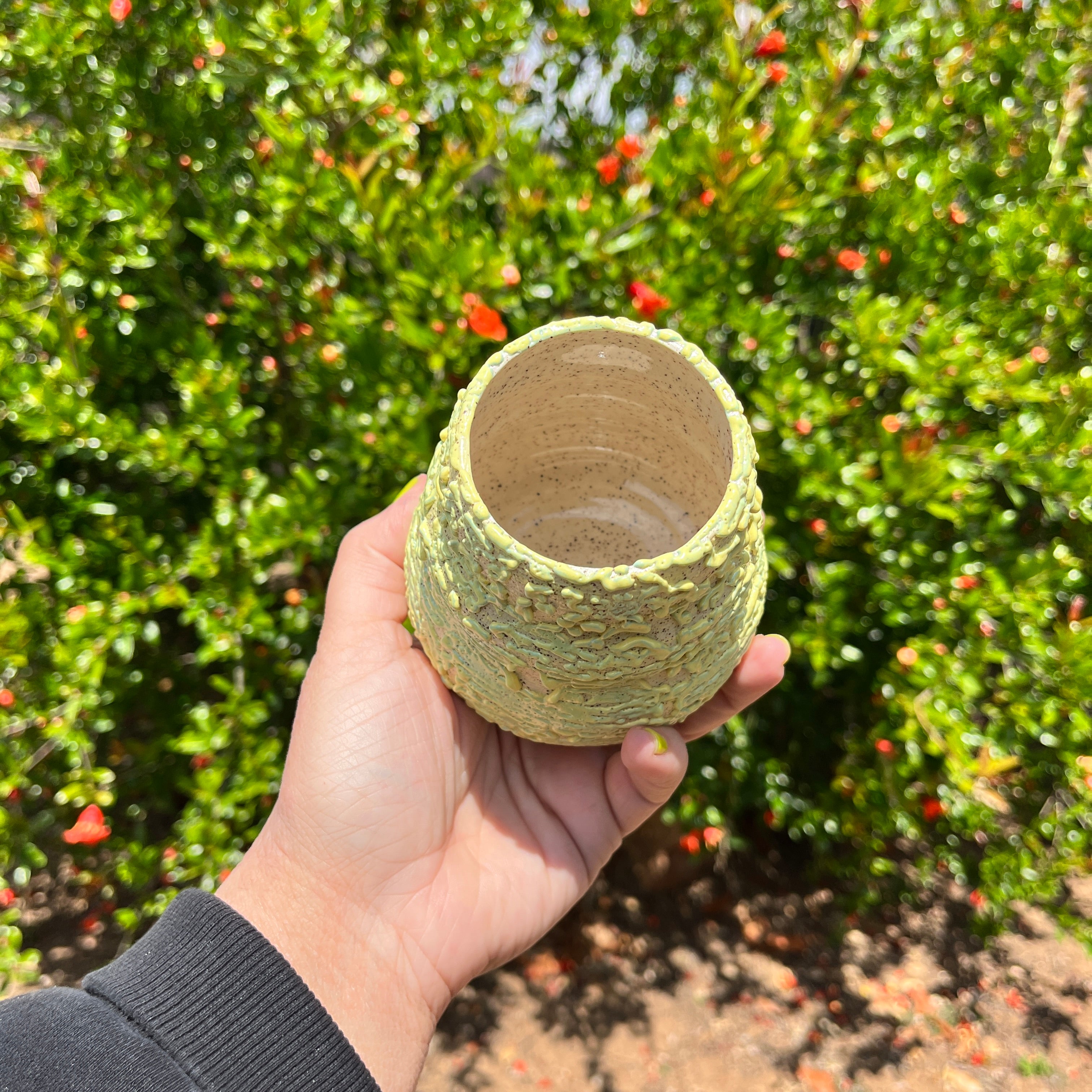 Yellow & Green Gloop Bud Vase