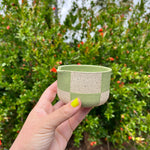 Load image into Gallery viewer, Checkered Sage Green Matcha Bowl #2
