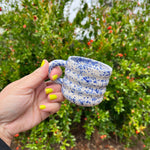 Load image into Gallery viewer, Blue Speckled Curved Mini Handle Mug
