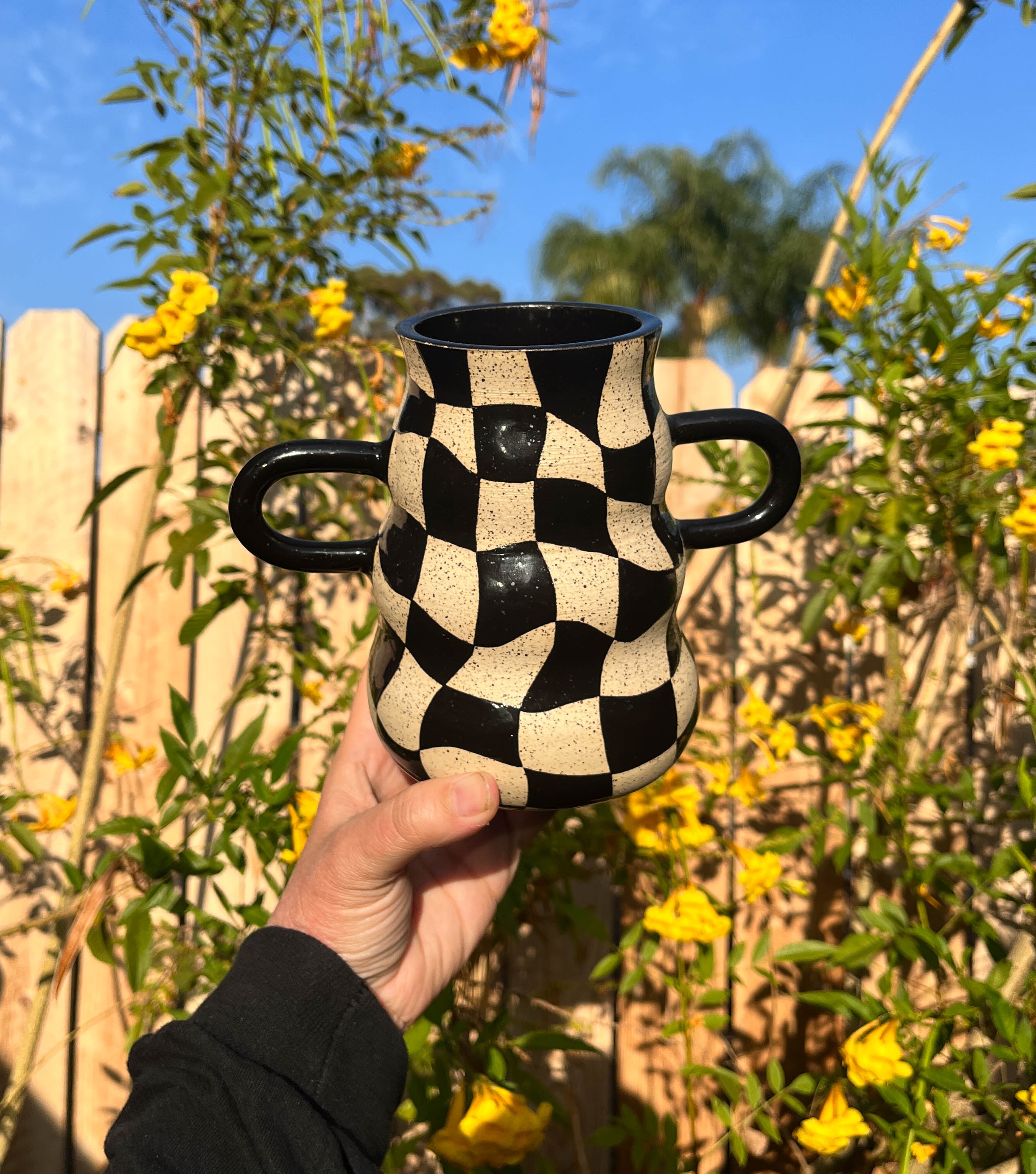 Wavy Checkered Vase