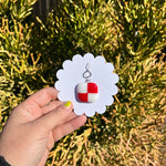 Load image into Gallery viewer, Red &amp; White Earrings
