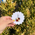 Load image into Gallery viewer, Translucent Amber &amp; Cream Earrings
