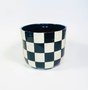 Black and White Checkered Planter