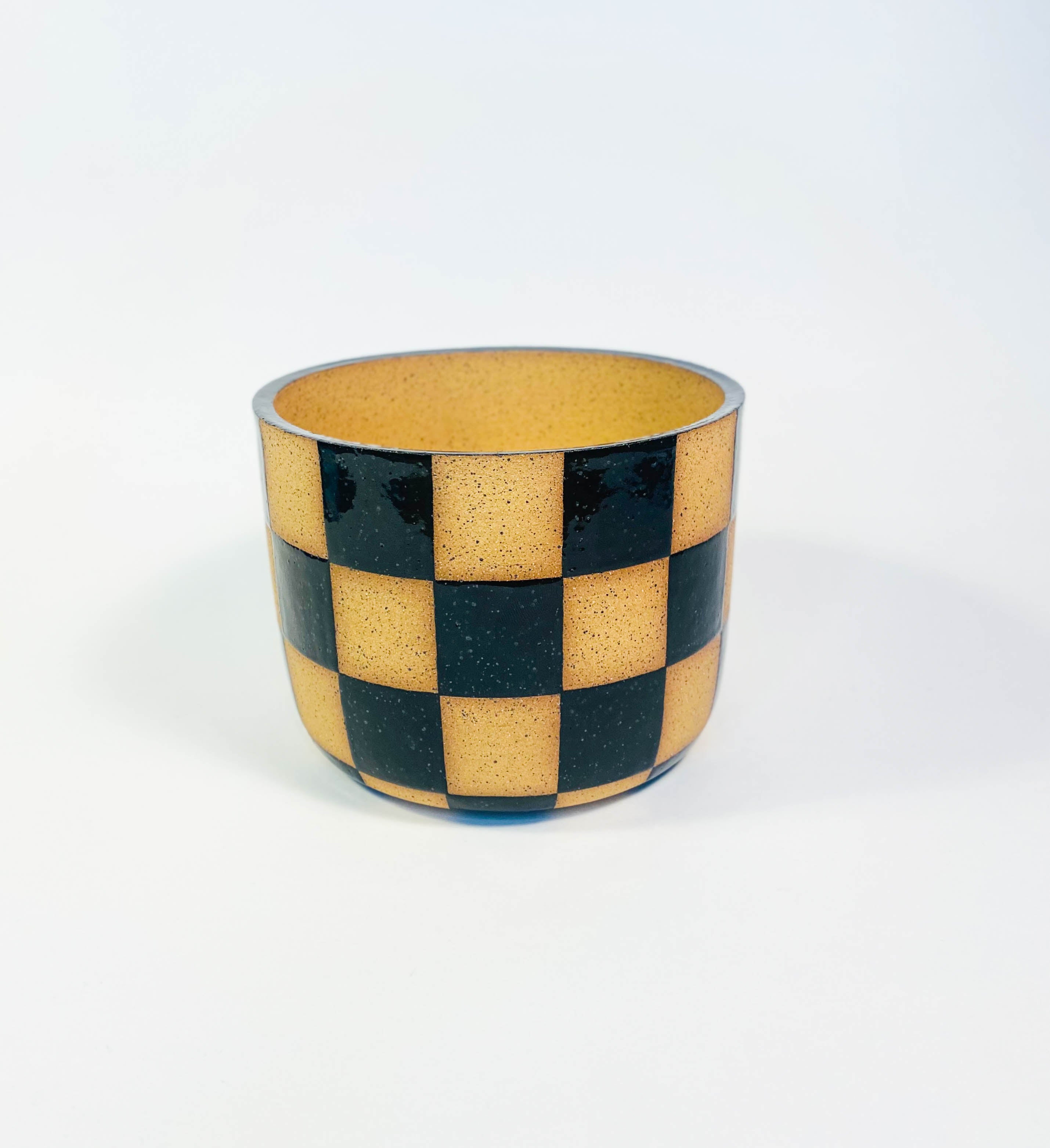 Black and Brown Checkered Planter